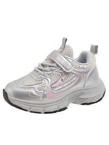 1 Pair Kids' Soft Bottom Non-Slip Fashionable Casual Sports Chunky Sneakers, Suitable For Spring And Autumn - Hồng - Xem 8
