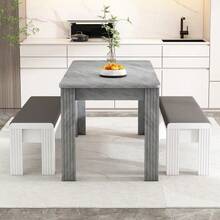 Dining Table, Contemporary Dining Table, Sturdy Dining Table, Four-Legged Table, Oak Table, Rectangular Dining Table, Coffee/Leisure Table, Modern And Minimalist Dining Table, Concrete Look [OLD REFERENCE: WF312300AAB] - Grey - View 6