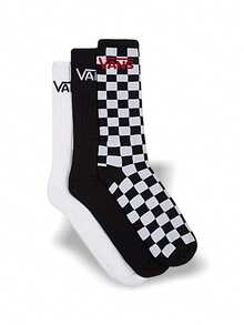Vans 经典款男士运动袜，透气轻便，弹性好，易洗，适合各种运动、户外和日常穿着，黑白两色可选，货号：VN000F0XY281 - 黑色/白色 - 查看 3
