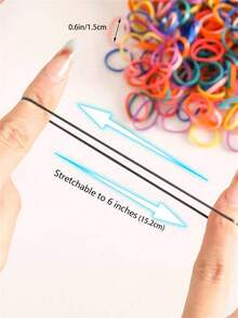 500个装，透明女士纯色休闲一次性发圈，适合日常佩戴，一次性弹性时尚发圈，弹性发圈，健身配件，发圈，发饰，马尾辫发圈，发圈，橡皮筋，发绳，发圈，家居，护肤配件，发绳头饰 - 無色 - 查看 5