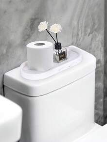 3M 1pc Marble White Oval Tray, Bathroom Vanity Tray, Kitchen Soap Holder, Perfume Candle Jewelry Organizer For Countertop Or Sink Home Bathroom Decor Bathroom Organizer Fall Decor Makeup Organizer Back To School - 彩色 - 查看 5
