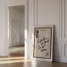 1 pièce Impression de carte postale vintage grise sans cadre << Rentrer à la maison est génial », belle affiche murale inspirante, convient pour la décoration du salon, de la chambre, du dortoir et du couloir, affiche de mode et peinture de décoration murale de la pièce - Multicolore - Voir 2