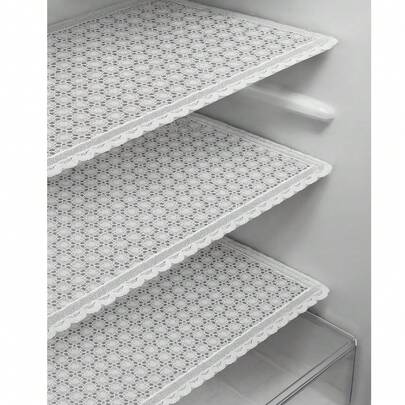 Kit Forro Antiderrapante PVC Rendado Branco 53 x 35cm Lavável Toalhas de Geladeira