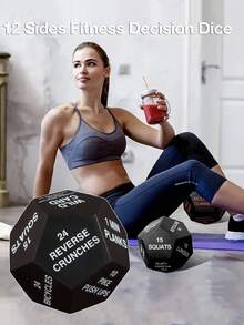 12面励志健身骰子，运动滚轮 - 有趣的健身配件，适用于家庭健身、有氧运动、瑜伽 - 也适用于健身房、健身课程 - 彩色 - 查看 10