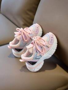 Toddler Boys' Breathable Athletic Sneakers, Soft Sole Mesh Running Shoes For 1-3 Years Old, Spring/Autumn - Pink - View 4