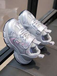 1 Pair Kids' Soft Bottom Non-Slip Fashionable Casual Sports Chunky Sneakers, Suitable For Spring And Autumn - Hồng - Xem 3