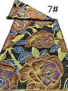 Yard 1/Yard 5 French Embroidery Jacquard Lace Fabric, The Latest African Gold Jacquard Lace In 2026, High-Quality Nigerian Women's Gliding Lace, Artistic Handmade Wedding Party Dress Supplies Elegant Brocade African Brocade Jacquard Lace Fabric Can Only Be Washed By Hand, Floral Patterns - Multicolor - View 13