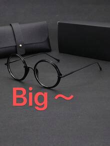 1 副男士圆形金属框架时尚无度数眼镜，适合电脑、游戏、休闲装，配有精致皮盒 - 彩色 - 查看 9