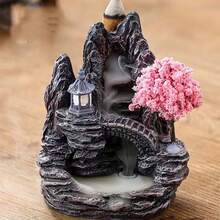 1pc Garden Pond Waterfall Backflow Incense Burner | Suitable For Air Purification Resin Crafts Home Decor | Handheld Incense Burner, Kitchen/Dining Table Incense Burner, Meditation, Yoga, Sleep - Multicolor - View 4