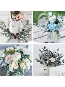 12/24PCS 38cm Eucalyptus Stems Artificial Eucalyptus Leaves For Home Flowers Bouquet Centerpiece Wedding Decoration Home Decor - Multicolor - View 11