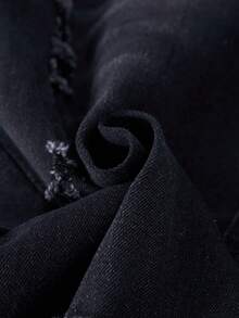 Boys' Ripped Pocket Zipper Casual Straight Leg Jeans - Black - View 7