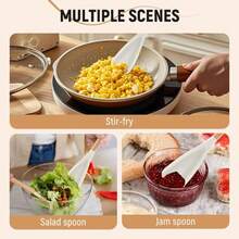 1pc Multifunctional Spatula Spoon - Nonstick Silicone Cooking Spoon, Matte Silicone Kitchen Utensil, Suitable For Cooking, Serving, Stirring, Scooping, Scraping And Kitchen Tools - Multicolor - View 2