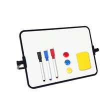 Dry Erase Magnetic White Board, 3 Markers 3 Magnets 1 Erase,Plastic Framed Double-Sided Desktop Whiteboard With Stand, Portable Small Whiteboard Set For Memo To Do List,Drawing, Office, Home, School(Accessories Color Random)