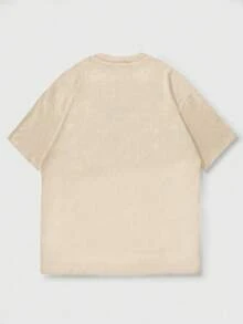 Men's Casual Versatile Simple Playing Card Element Printed Short Sleeve T-Shirt - Apricot - View 5