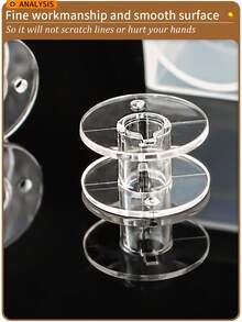 1套透明梭芯盒或梭芯盒套装，多功能家用缝纫机绕线轴，梭芯收纳盒，缝纫配件，空盒可选，塑料梭芯和金属梭芯3种款式，25槽和36槽2种尺寸