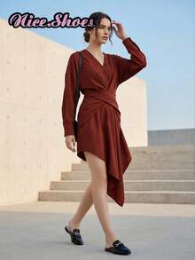 Nuovi accessori casual da donna, eleganti mule con punta chiusa e slip-on, mocassini piatti neri, mocassini piatti marroni - nero - Visualizzare 6