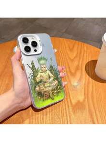 Anime D-Dr.STONES Phone Case FUNDA Compatible With 12 11 13 14 15 16 Max Pro Plus Mini Silver LMDaser Color Cover, Cover compatible with funda  17 pro max, funda  17 pro, funda  17, funda  16, funda  16 pro max, funda  15 - Z3 - Ver 2