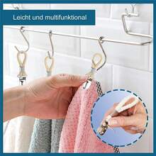 4 pinzas de algodón trenzadas de metal para toallas, pinzas de viaje portátiles para interiores y exteriores, pinzas de secado de toallas - B - Ver 9