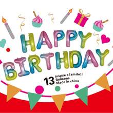 "HAPPY BIRTHDAY" Letter Mylar Balloons, 2pcs Connected Birthday Letter Balloons, Christmas - Multicolor - View 14