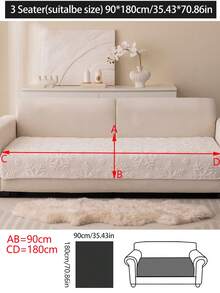 1pc Plush Thickened Warm Sofa Cushion Cover, Modern Minimalist Anti-Slip Sofa Seat Pad, Dust-Proof And Washable Sofa Slipcover, White Fresh And Soft, Pet-Friendly, Fits L-Shaped Sofa And 1/2/3/4 Seater Sofa, Suitable For Bedroom, Office, Living Room - White - View 17
