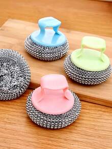 12 PIEZAS Almohadillas de Fregado de PET, Bolas de Limpieza con Mangos Ergonómicos. Almohadillas Limpiadoras sin Rayar para Ollas, Fácil de Limpiar, Sin Rayones ni Residuos. Almohadillas de Limpieza de Cocina, Cepillo de Plástico y Metal Duradero para Ollas, Sartenes, Utensilios Antiadherentes - Estropajo Reutilizable, Cuidado de Utensilios Antiadherentes, Cepillo para Ollas, Fregado Sin Rayar, Diseño Duradero, Cepillo Duradero, Cepillo de Limpieza de Cocina, Para Entusiastas de la Cocina. - Multicolor - Ver 10