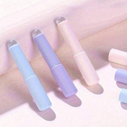 硅胶唇刷，柔软便携圆形指尖设计，专为唇膏晕染和遮瑕而设计，适合初学者，迷你化妆刷，旅行化妆工具