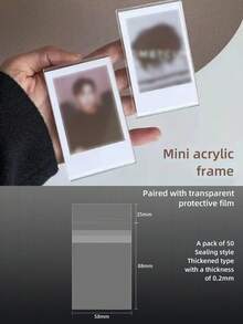 5 个 3.5 英寸 5.1 英寸透明相框，迷你透明标牌展示架，9*6 厘米，桌面 DIY 装饰，水平倾斜 L 形塑料名片价格标签柜台支架，可用于办公室、餐厅、会议、购物中心