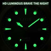 Relógios de Mergulho LIGE para Homens, Moda Militar à Prova d'Água, Relógios de Pulso Cronógrafo de Quartzo, Relógio Esportivo de Luxo de Top para Homens