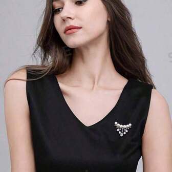 1개 아치형 인조 진주 태슬 브로치 액세서리