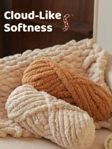 2 Rolls Super Chunky Fluffy Polyester Yarn, 500g Multi-Color, Suitable For Hand Knitting, Soft DIY Craft Yarn, Ideal For Blankets, Pillows, Pet Beds - Multi-Color - Cat's Tail Vol. 2 - View 1