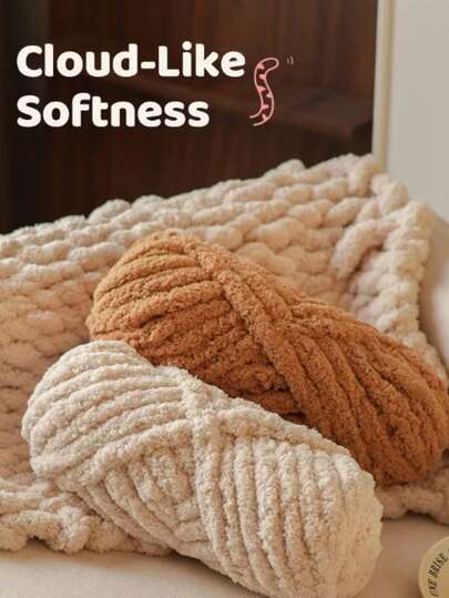 لفتان من خيط بوليستر فائق السمك والناعم، 500 جرام متعدد الألوان، مناسب للحياكة اليدوية، خيط حرفي ناعم للأعمال اليدوية، مثالي للبطاطين والوسائد وأسرة الحيوانات الأليفة - متعدد الألوان