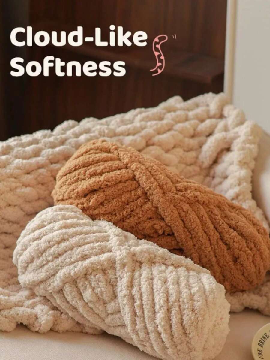 2 Rolls Super Chunky Fluffy Polyester Yarn, 500g Multi-Color, Suitable For Hand Knitting, Soft DIY Craft Yarn, Ideal For Blankets, Pillows, Pet Beds - Multi-Color - Cat's Tail Vol. 2 - View 1