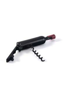 1/5/10个装啤酒瓶起子，冰箱贴，创意葡萄酒瓶起子，瓶形多功能厨房开瓶器，二合一开瓶器，可折叠香槟冰箱贴葡萄酒瓶形开瓶器 - 黑色 - 查看 7