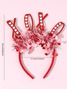 1pc Shiny Headband, Suitable For Girls And Teenagers, Red Elegant Fashion Headband, Holiday Party Hair Accessory, Date Hair Accessory, Women's Valentine's Day Hair Accessory, Headpiece, Headband Valentine's Day Accessories Gift Head Accessories Hairband - Multicolor - View 6