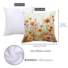 4 vỏ gối trang trí in họa tiết hoa cúc và hoa dại cổ điển "Home Sweet Home & Bless This Home", vải nhung đào, kích thước 17,7*17,7in (45*45cm), thích hợp để trang trí nhà cửa, ghế sofa, phòng ngủ, phòng khách, làm quà tặng - Nhiều màu - Xem 2