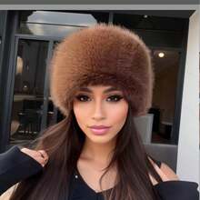 Women Warm Snow Ski Cap Fur Bucket Hat Mongolian Hat Ear Protection Winter Hats Thick Windproof Dome Luxury Plush Bucket Hat - Multicolor - View 8