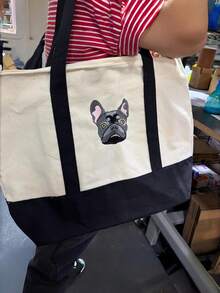 Customized Dog Mom Tote Bag - Personalized With Pet Portrait And Name Canvas Bag, Customized Dog Mom Tote Bag, Customized Dog Tote Bag, Pet Portrait Bag, Personalized Pet Gift, Dog Lover Gift, Pet Owner Tote Bag, Animal Lover Tote Bag, Customized Canvas Bag, Gift For Dog Mom, Gift For Pet Dad, Personalized Pet Name Tote Bag , Valentine's Day - Multicolor - View 5