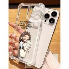 Jesús abraza al cordero.Funda protectora de teléfono personalizada, creativa, a la moda y sencilla, diseño a prueba de golpes y anticaídas, resistente a la suciedad y duradera, adecuada para  17/17 Pro/17 Pro Max/17 Air/ 16/16 Pro/16 Pro Max/16 Plus/ 15/15 Pro Max/15 Pro/15 Plus/ 14/14 Pro/14 Plus/14 Pro Max/ 13/13 Pro/13 Pro Max/12/12 Pro/12 Pro Max/11/11 Pro/11 Pro Max/XR/X/XS/XS Max. Es el regalo de cumpleaños perfecto para novias, novios, esposos, esposas, amigos o para uno mismo, innovador y a la moda, adecuado tanto para hombres como para mujeres. - Transparente 2267 - Ver 5