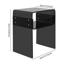 YUNRUX Modern Side Table, Acrylic Side Table, Side Table For Bedroom Living Room - 黑色 - 查看 2