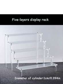 1pc Transparent Acrylic Multi-Tier Tiered Display Rack, Versatile Acrylic Tiered Display Stand For Figurines, Perfumes And Cosmetics - Clear - View 5