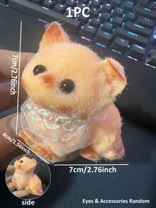 1/8个可爱硅胶仿真猫咪，粘性减压玩具，可爱小饰品，软萌捏捏乐玩具，可注入泡泡，便携旅行手指捏捏乐玩具，柔软可爱 - 彩色 - 查看 29