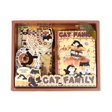 小猫图案文具礼盒套装，生日/友情礼物，包含笔记本、贴纸、钢笔，适合学生，ins风。 - 彩色 - 查看 10