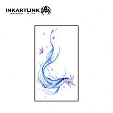 INKARTLINK INKARTINK 深蓝鲸鱼梦幻水彩纹身贴纸，逼真仿真临时纹身，防水持久2-5天，小众设计装饰贴纸 - 彩色 - 查看 4