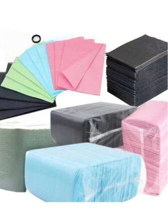 250pcs Waterproof Disposable Dental And Tattoo Bibs: Multi-Purpose Tissue Paper For Healthcare And Beauty, Disposable Tattoo Table Cleaning Cloth Pads, Dental Puncture Bibs, Waterproof Disposable Tattoo Table Mats, Dental Tattoo Accessories