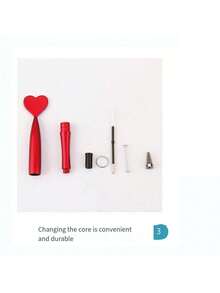 6pcs/12pcs Heart-Shaped Plastic Ballpoint Pens, For Adults Office, School Students Stationery, Twist Plastic Pens, Suitable For Valentine's Day Gifts, Wedding Signing Pens - Multicolor - View 3