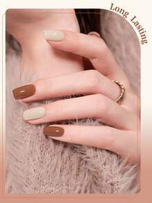 JR 6件套16毫升凝胶指甲油套装，包含猫眼红、粉色、裸色凝胶指甲油，UV/LED可卸指甲油，居家DIY礼品 - 彩色 - 查看 8