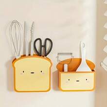 White & Yellow Magnetic Square Storage Boxes (Durable Plastic) - Magnetic, No Assembly, For Fridge/Wall, Stores Snacks/Kitchen Tools, Fits Freezer/Living Room - Multicolor - View 5