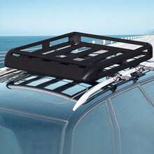 Portaequipajes de techo de aluminio negro , bandeja para equipaje, portaequipajes con barras XL-B - Negro - Ver 9