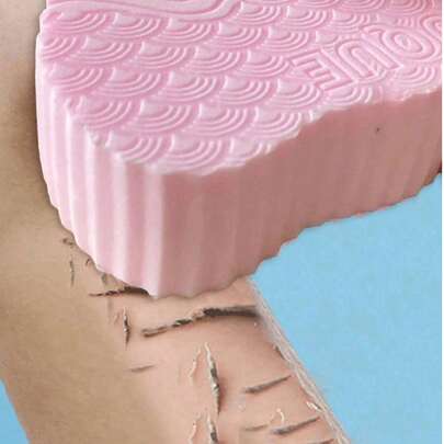 2/1个超柔软去角质沐浴海绵，3D鱼鳞纹理设计 - 温和无痛去角质，专为女性设计，专业身体磨砂海绵，沐浴海绵，必备沐浴用品，淋浴配件，3D鱼鳞纹理，浴室用品，沐浴配件