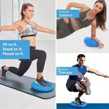 Professional Yoga Training Air Cushion, Yoga Balance Pad, Yoga Massage Seat Cushion, Inflatable Pad, Stable Balance Disc, Vestibular Balance Disc, Wobble Seat Cushion, Core Balance Disc For Sensory Input, Massage Ball Ankle Trainer, Anti-Fall/Thick/Balance Ball, Product Size Approx. 34CM*34CM (Small Error) - Multicolor - View 6